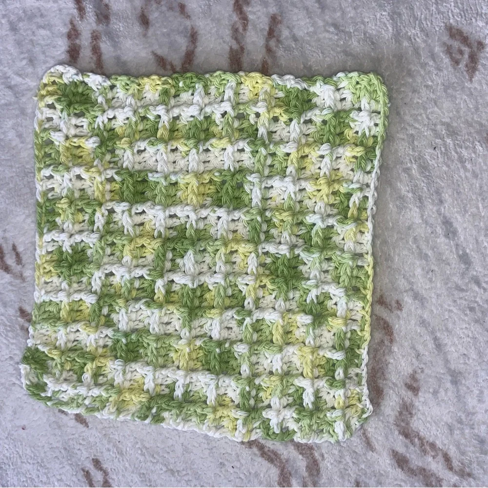 Extra Large Handmade Waffle Stitch 9x9 Dishcloth 100% Cotton Durable Cloth 2pk
